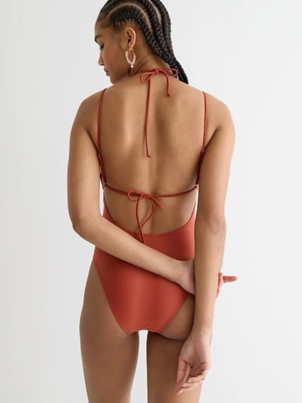 J.Crew Strappy Plunge One Piece Swimsuit | Beaded Detail Swimwear - Picture 2 of 6